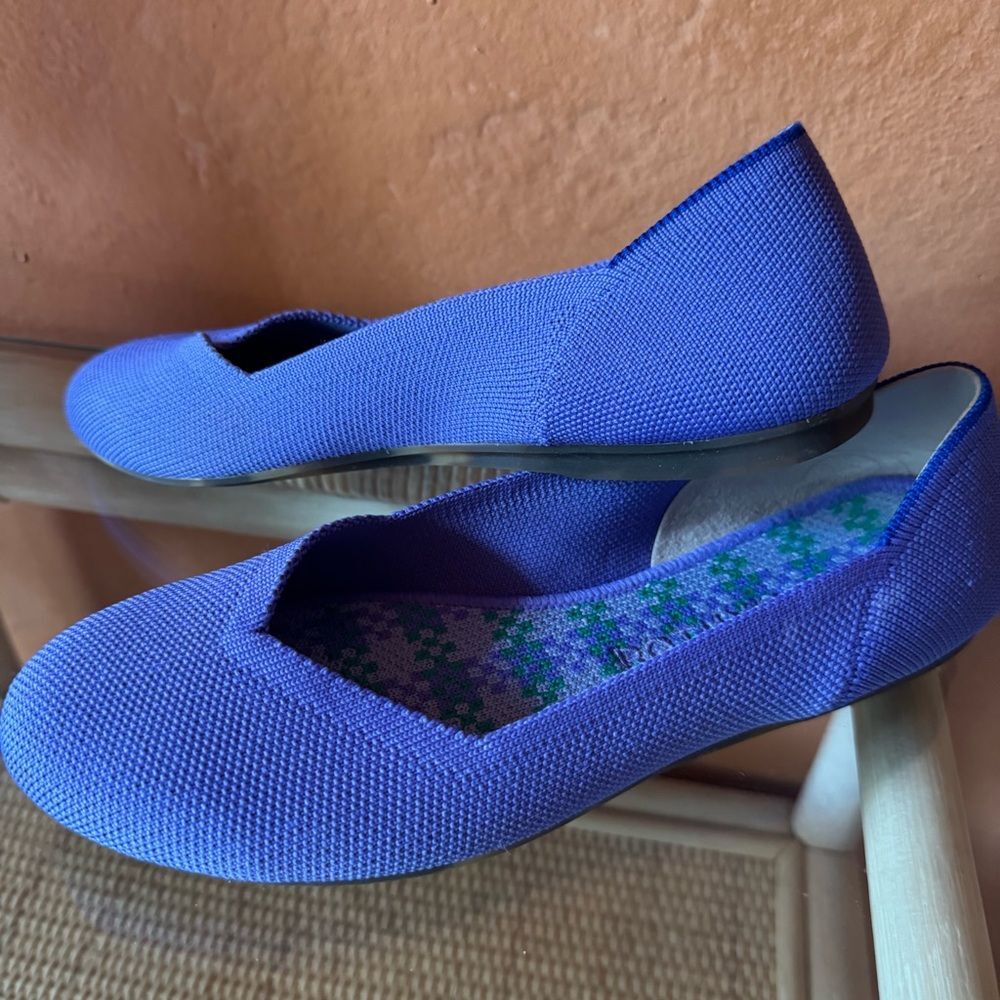 Rothy’s The Flat Periwinkle Blue Knit Ballet Flats Size 7